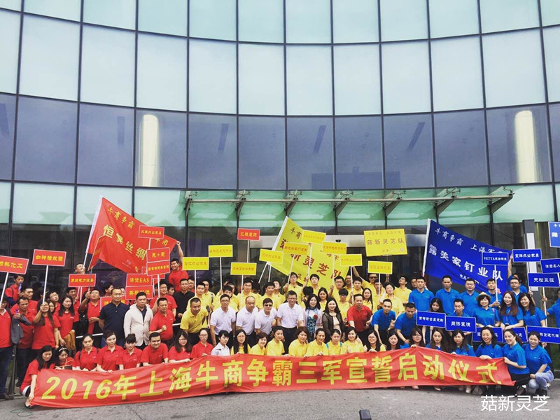 牛商爭霸三大戰區全體人員（黃色為菇新靈芝團隊）